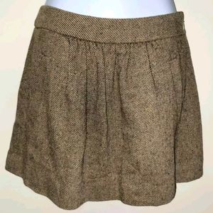 J CREW MINI SKIRT WITH POCKETS 100% WOOL LIGHT BROWN SIZE 0